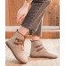 Elegant Buckle Strap Ankle Boots Khaki Comfy Cotton Fabric