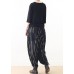 2021 Spring New Black Grey Striped High Waist Pants