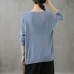 French blue clothes For Women o neck Plus Size Clothing fall top