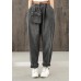 Washed denim black autumn casual trousers loose harem pants