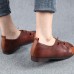 Comfortable Flat Shoes Chocolate Genuine Leather