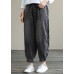 Modern Spring Wide Leg Pants Trendy Plus Size Denim Gray Sewing Elastic Waist Pockets Jeans