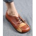 Comfortable Flat Shoes Chocolate Genuine Leather