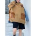 Fashion fall khaki knit tops plus size o neck patchwork sweater tops