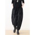 2021 Spring New Black Grey Striped High Waist Pants