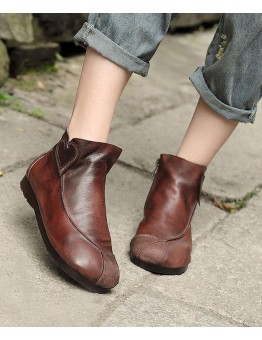 Chocolate Boots Cowhide Leather Ankle boots