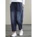 Bohemian Denim Blue High Waist Loose Spring Cinched Work Outfits Wild Trousers