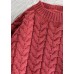 Chunky o neck thick Sweater fall Wardrobes Classy red Largo knitted dress