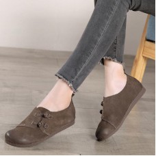 Grey Flat Feet Shoes Splicing Flat Shoes For Women