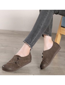 Grey Flat Feet Shoes Splicing Flat Shoes For Women