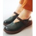 Blue Flat Shoes For Women Genuine Leather Elegant Splicing Flats