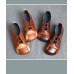 Comfortable Flat Shoes Chocolate Genuine Leather