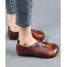 Comfortable Flat Shoes Chocolate Genuine Leather