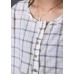 Elegant white plaid linen Tunic Cotton o neck summer shirt