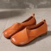 Brown Flat Shoes Cowhide Leather Chic Flats