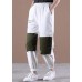 Unique White Harem Pockets Pants Trousers Summer Cotton