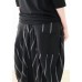 2021 Spring New Black Grey Striped High Waist Pants